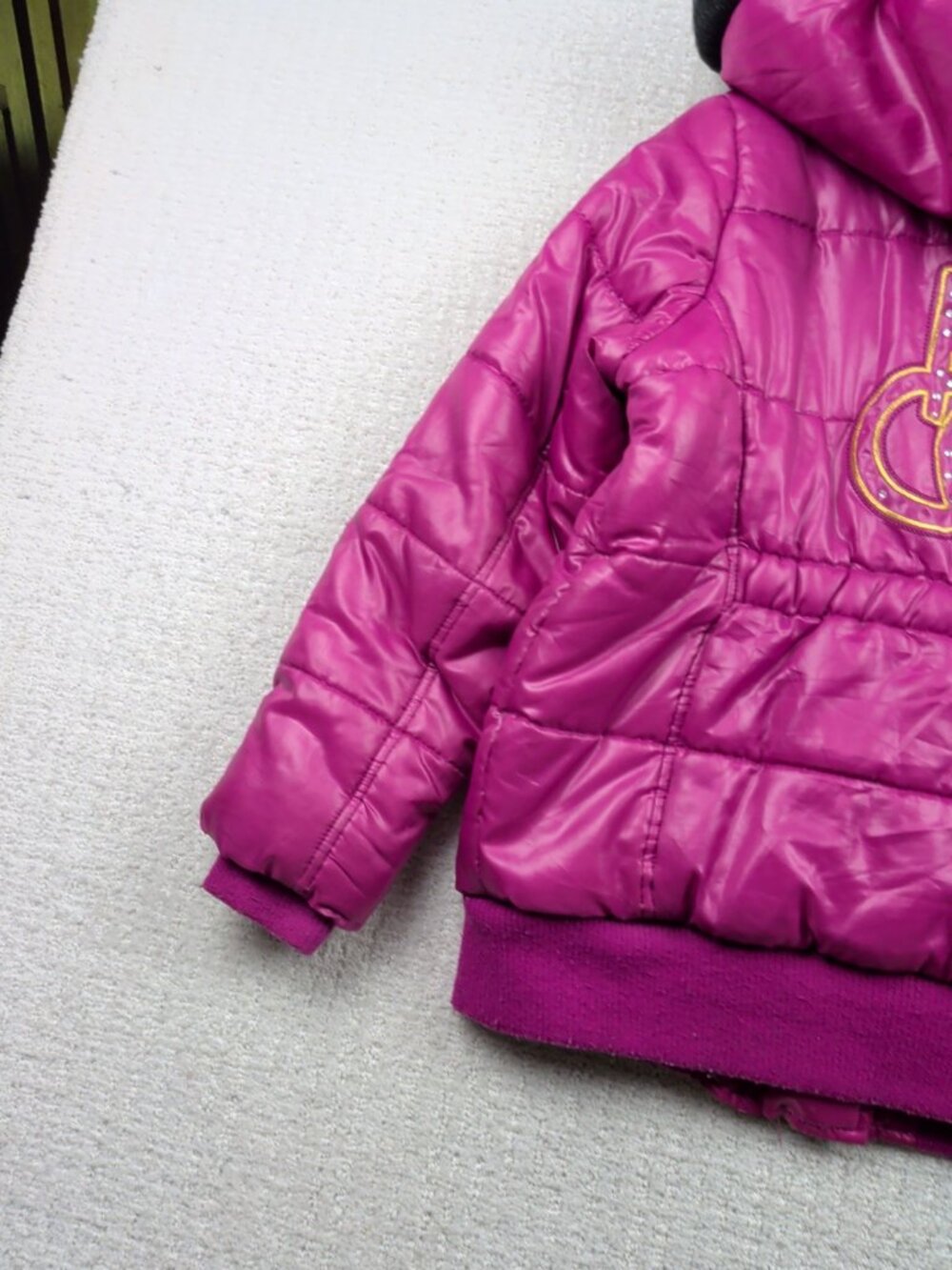 Y2K Rocawear Faux Fur Pink Puffer Jacket Sz *M* McBling Glam Rhinestone Read - Picture 14 of 16